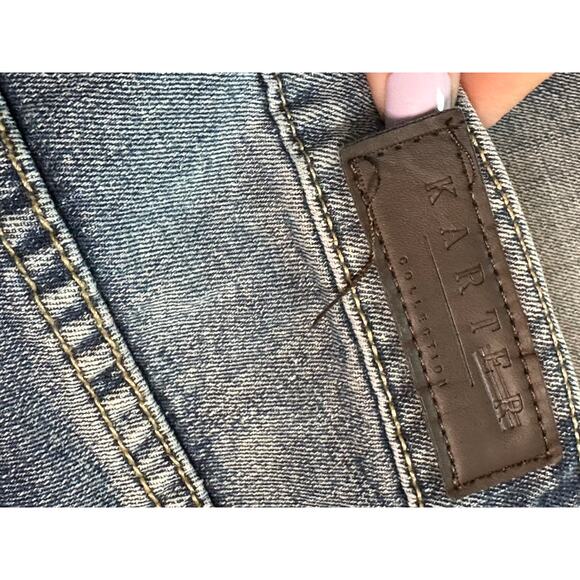 Karter Collection blue painted distressed skinny jeans size 32 - Picture 6 of 10